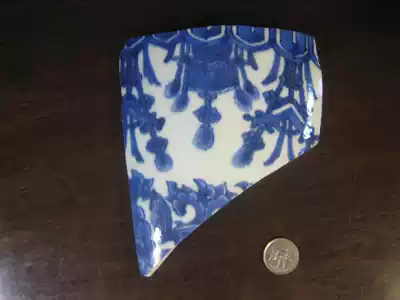 Fidelity and preservation of old Qing Kangxi blue and white jade flower pattern large jar ancient porcelain specimen -- Tashi Qiuzhuo