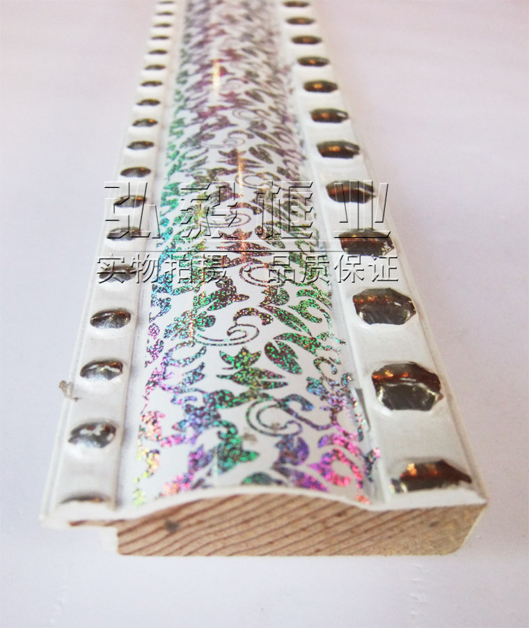 New cross embroidered photo frame Framed Photo Gallery Wood Line Spray Decorative material frame strips 8049 silver flowers