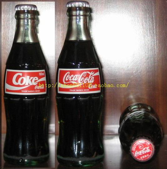 Coca-Cola Bottle Jar Collection Bottle Cap Early Literal Bottle Glass Bottle 2005 Japanese 190ml floating with red Label bottle