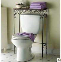 European iron bathroom toilet rack Bathroom solid wood shelf Bathroom floor towel rack Towel rack Storage rack