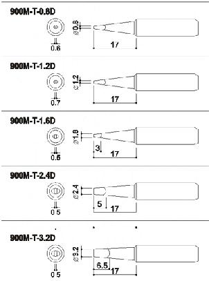 Lead-free soldering iron head 900M-T-K