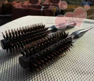 Round tail rolling comb Pointed tail heat-resistant bristle solid wood rolling comb Professional rolling comb Health comb Curly comb Massage comb