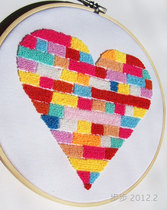 ) rainbow heart) poke cross stitch embroidery wall decoration wall wall can be customized hand embroidery material package