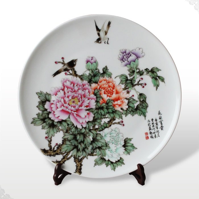Offered home - cooked in jingdezhen porcelain decorative plate ceramic furnishing articles hanging dish hand - made pastel Cao Zhiyou manual art collection