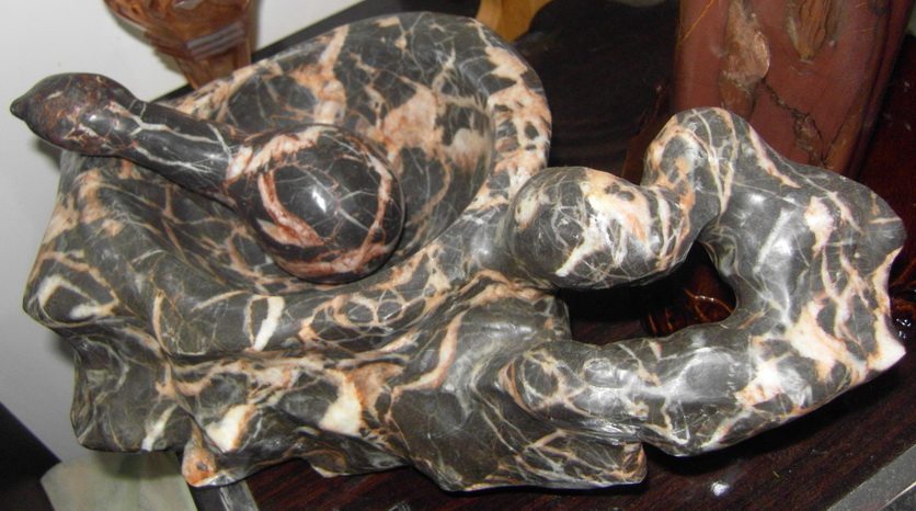 Chishi Yunnan Red River Colored Pottery Stone Pattern Stone shaped stone-shaped stone mortar
