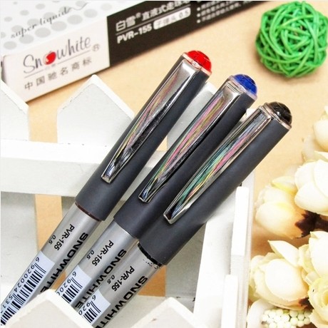 Baixue PVR155 straight liquid water-based ballpoint pen gel signature pen red blue black 0 5mm bullet quick-drying pen