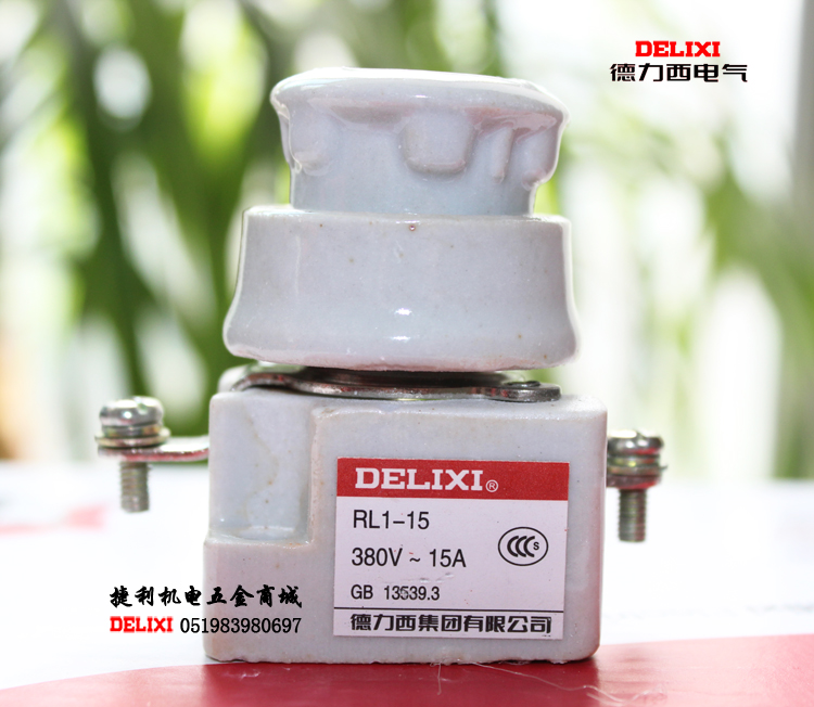 China Delixi screw fuse Ceramic fuse body base fuse holder fuse holder RL1-15A
