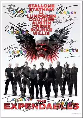 # Expendables 1 Stallone Jet Lee Blues Willis signed photo