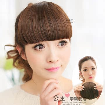 公主李假发刘海 齐刘海一刀齐假发 女平刘海接发片齐刘海斜刘海