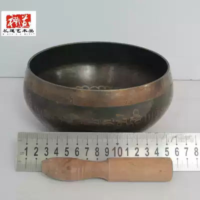 Copper bowl, pure copper Buddha, Buddhist supplies, Buddha sound bowl, small hammer, rotating around, crisp sound, craft gift decoration, desktop decoration