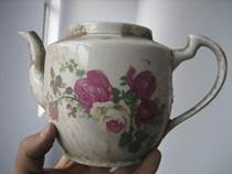 Special Cultural League Old Tea Pot Pretty Flower Hand Cottle Tea All Old Porcelain Specimen Casting Kettle Antique Play