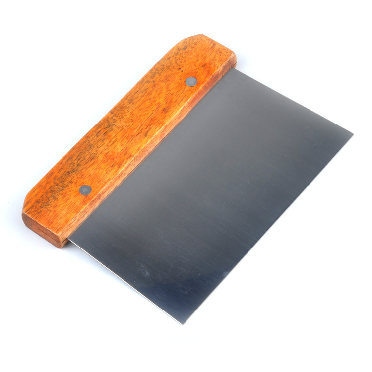 one thousand regiment Seiko stainless steel wood handle Cutting Knife Baking Plate Knife Squeegee Thickening of the Enlarged Red Handle