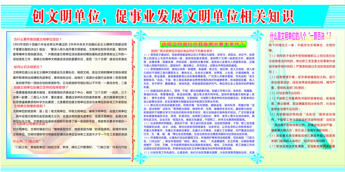 631海报印制海报展板素材460文明单位相关知识宣传栏1