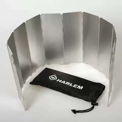 Outdoor camping stove headgear pot accessories windshield with latch 10 pieces of aluminum folding windshield with bag