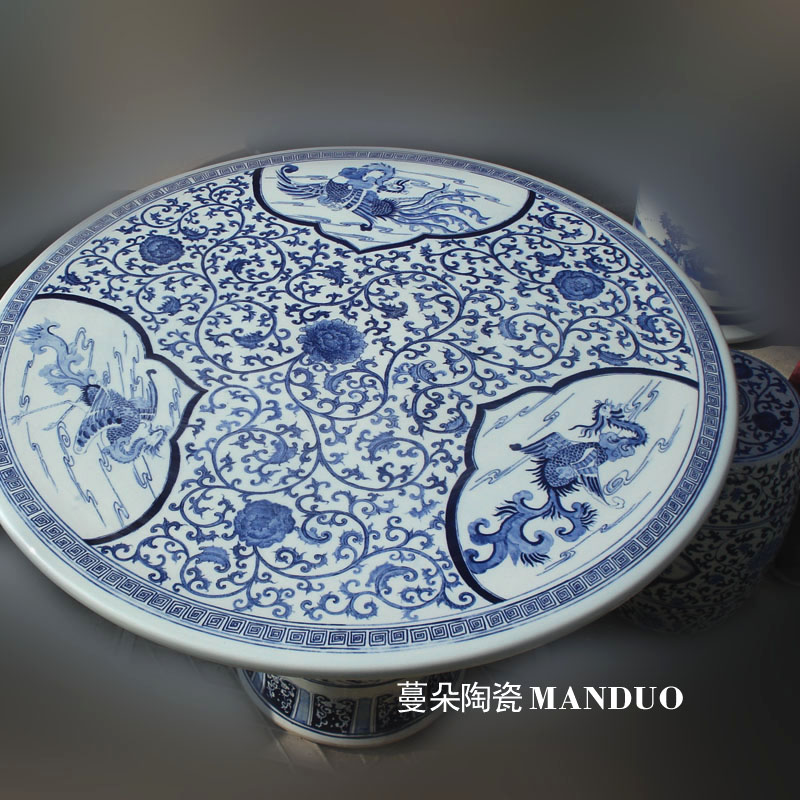 Jingdezhen pure hand - made porcelain who table set is suing garden villa porcelain art is suing the table table