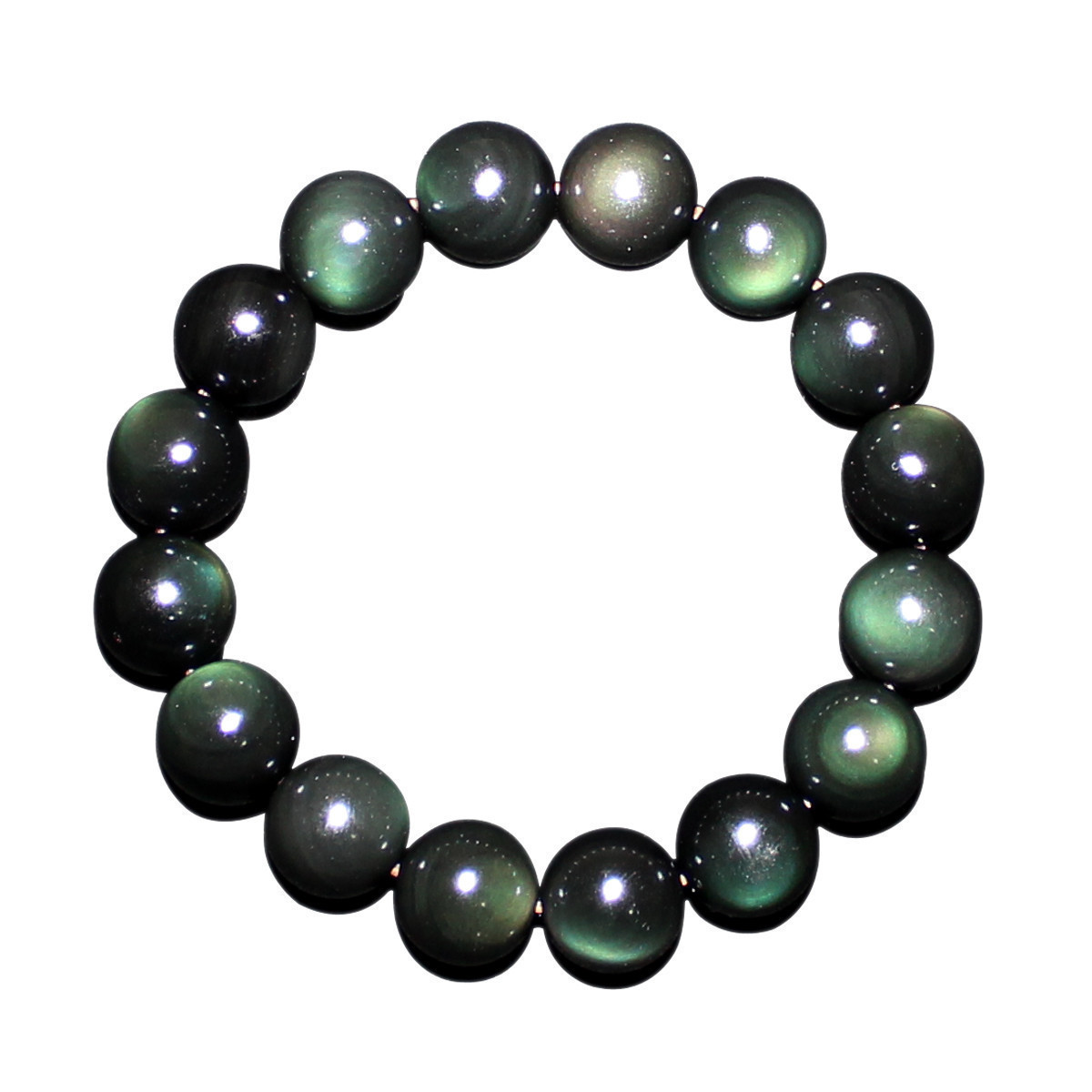 Natural black dazzling rainbow eye bracelet full green eye rainbow eyes black dazzling stone hand-made male and female