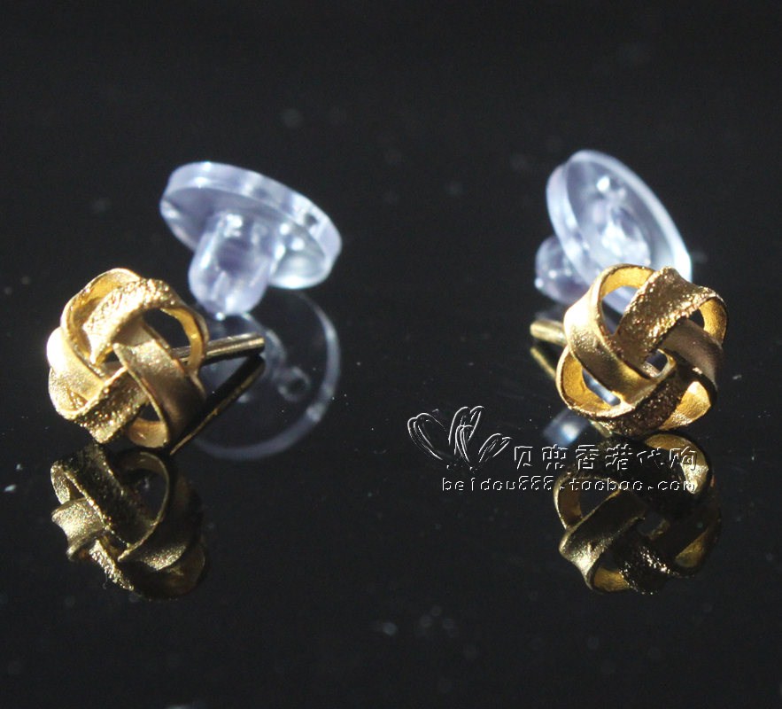 Usd 141 68 Hong Kong Zhou Sheng Counter Genuine 999 9 Gold Knot Hong Kong Zhou Sheng Counter Genuine 999 9 Gold Knot Cookie Earrings