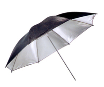 Single-layer reflector flash lamp with reflector umbrella to increase light inside Silver and outer Black 33 87cm