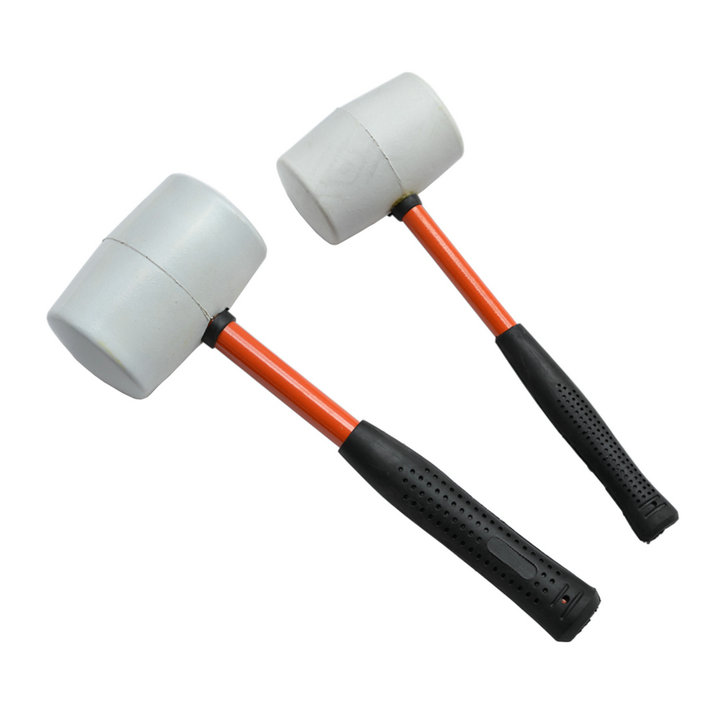 Steel pipe handle white rubber hammer Steel pipe handle rubber hammer Rubber hammer Rubber hammer Rubber installation hammer Rubber hammer