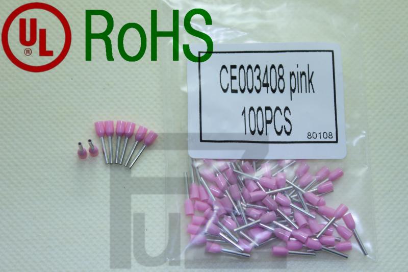 Tube terminal CE003408 terminal block needle type E03408 0 34 square pink 100 packets