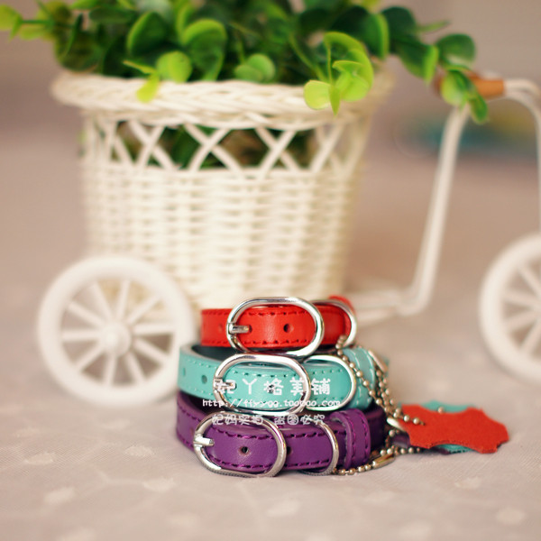 Clear Bin Foreign Trade Genuine Leather Collar Three Sizes Tea Cup VIP Milk Dog Super Small Body Small Approc available