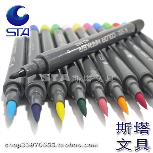 Fistanstadt S T A Tal 3110 Double Head Water Soluble Color Brush 12 Color Soft Head Cartoon Hook Pen