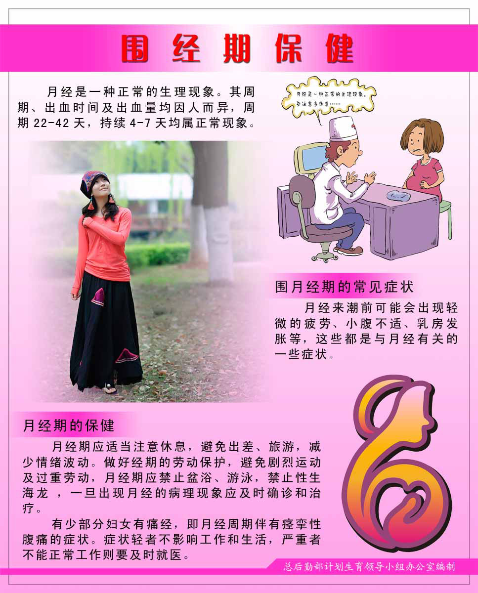海报印制93素材健康展板130围经期保健知识