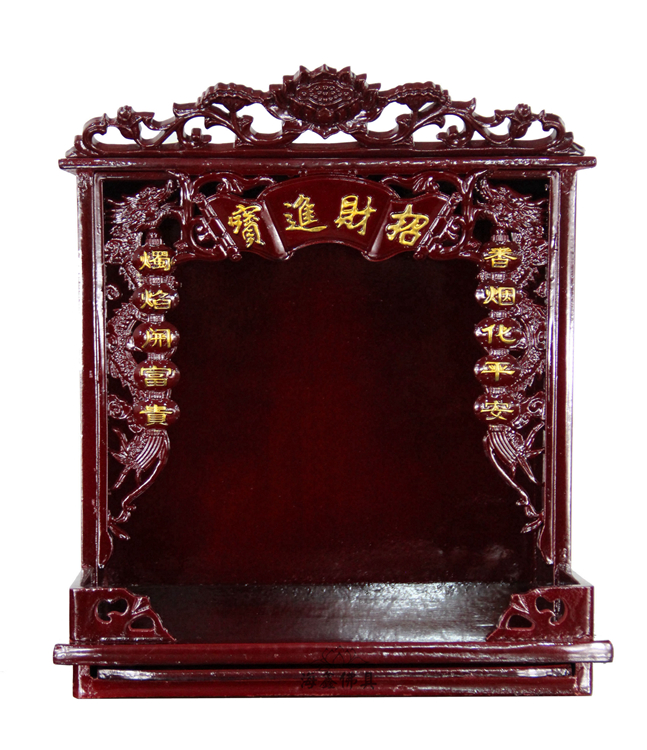 Sea Xin Buddha Buddha Hall Supplies Buddha niche for table Shenlou Standing Cabinet Carved with a couplet suspension niche 42 wide