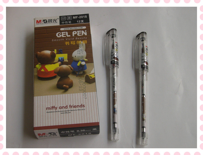 0 38 Water Pen Gel Pen MF-2018 Chenguang Cartoon Miffy Gel Pen Learning Office Supplies