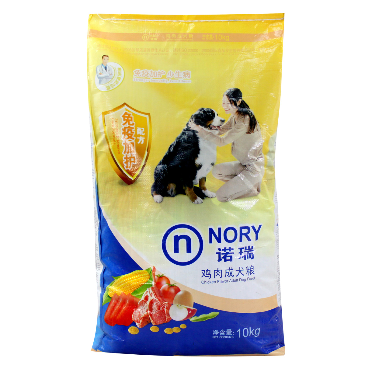 波奇网全国包邮宠物狗粮诺瑞狗粮 鸡肉味成犬粮10kg 免疫加护配方