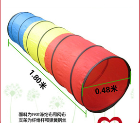 Child Tunnel Baby Crawl Tunnel Tricolour Sunlight Tunnel Sensory Training Drill Drum-Taobao