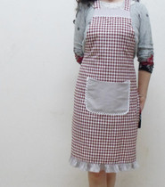 Apron kitchen long apron checkered apron home apron