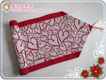 American Country European Retro Mediterranean in Wind Food Table Flag Table Tea Cut Mat 33*180 Red Love