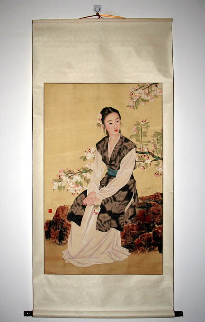 Ancient Play Calligraphy Painting Antique Calligraphy And Calligraphy Collection Country Paintings Work Pen Boutique Beauties Human Objects Paintings of ancient Swomen paintings have been framed