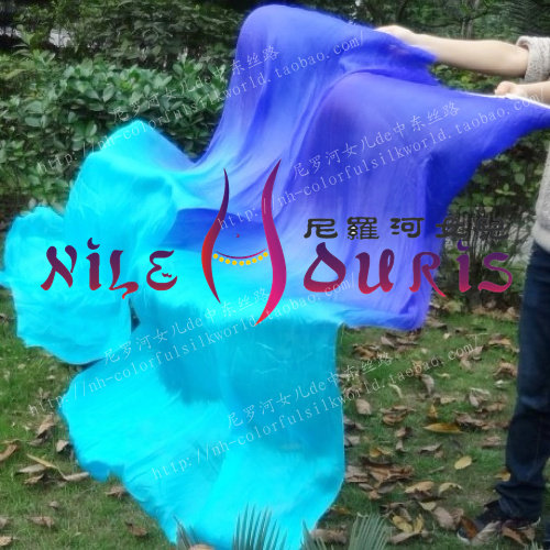 Neilos open bin price belly dance true silk fan long silk dance fan blue asymptotic lake blue 1 5m * 0 9m 9m