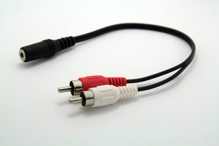 High quality 3 5mm mother1 min 2 double lotus RCA rotate 3 5mm motherhead switching wiring audio line conversion line