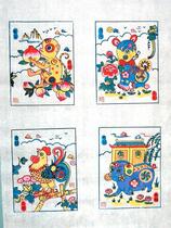National intangible cultural heritage gift gift collection Wuqiang woodblock New year painting zodiac monkey chicken dog Pig