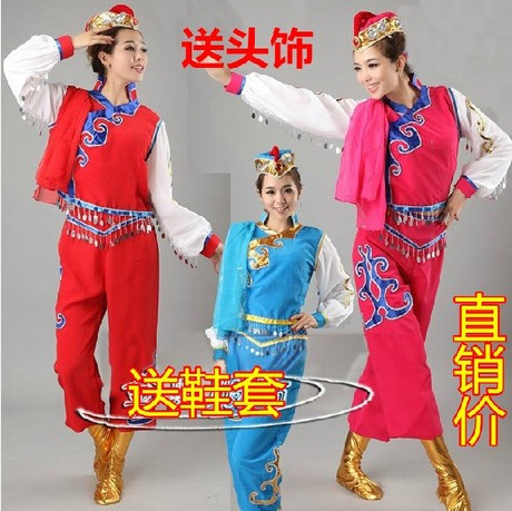 New Mongolian dance costumes women dress ethnic chopsticks dance performance costumes Mongolian costumes beat drum costumes