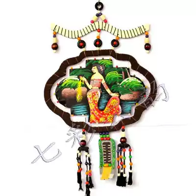 Yunnan ethnic minority craft gift decoration handmade painting sheepskin painting lantern painting heavy color painting Pisces decoration hanging painting