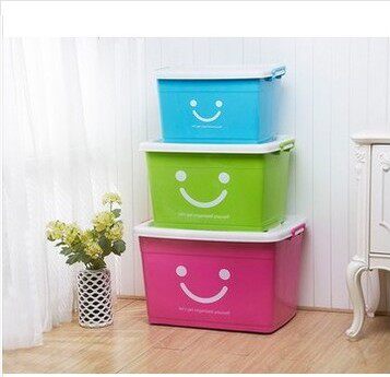 Finishing Boxes Plastic Special big Number of clothes Snack Toy Containing Box Plastic Home Covered containing box Three sets