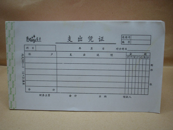 20 Baoxing brand expenditure vouchers multi-column amount format expenditure vouchers financial supplies cashier vouchers