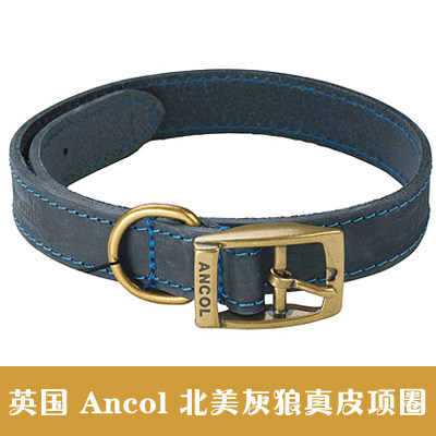 British ANCOL Ankoer North American gray wolf leather belt collar pet dog collar dog cat neck sleeve