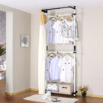 Assembled steel frame reinforced simple wardrobe modern simple cloth wardrobe home bedroom thick and durable small wardrobe