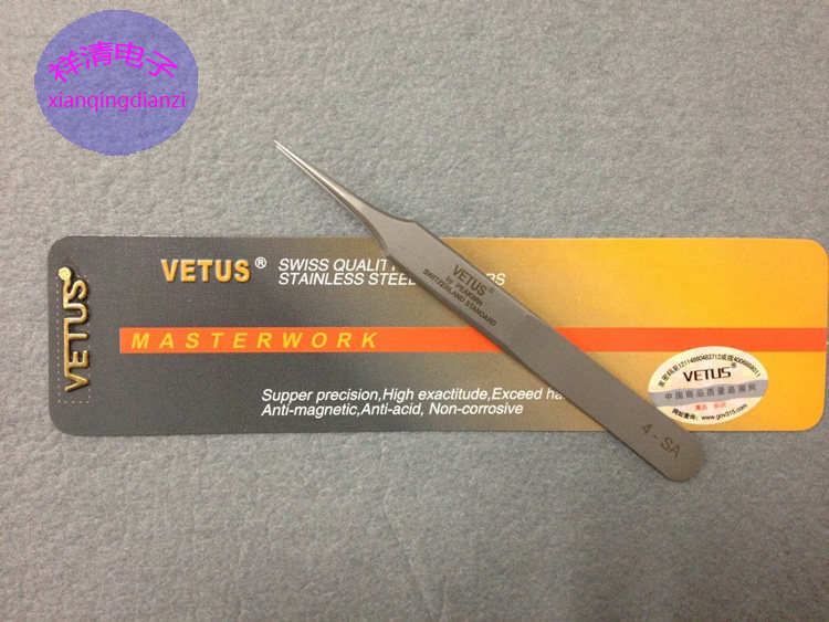 VETUS Wittes 4-SA stainless steel pointed high precision fine tweezers anti-magnetic anti-acid frosted tweezers