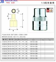 捷科工具 1 2系列六角花型套筒 SK1 2-E10