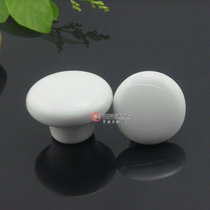 Germany Hongying)Milky white ceramic cabinet door handle Classic round porcelain white pastoral drawer furniture cabinet handle