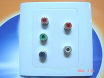 Chint socket a set of three-color difference video audio wall plug AV5 lotus panel (86 welding type)