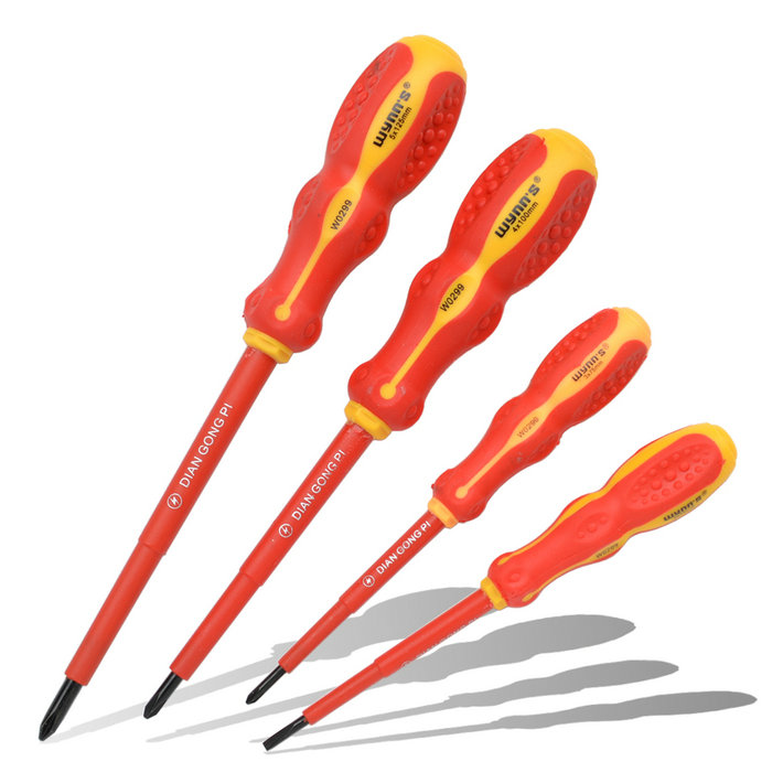 Power lion network vanadium steel electrician screwdriver insulation plastic handle screw batch cross word electrician batch W0299