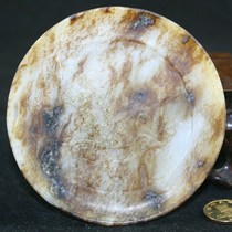 Ming Dynasty ancient jade Hetian white jade dish plate pen lick relief plum pattern ornaments special offer antique antique collection