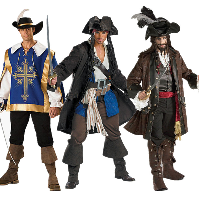 Halloween costume cos a variety of adults Captain Jack men and women Pirates of the Caribbean robber masquerade clothes